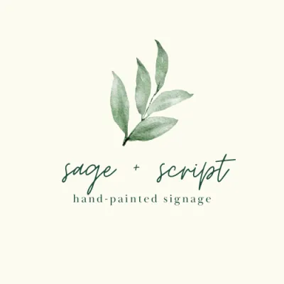 Sage + Script Hand-Painted Signage
